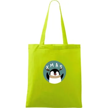 Xmas sob v kolečku - Taška bavlněná - 42 x 38 cm ( Limetková )