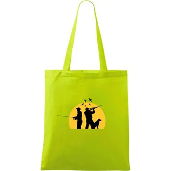 Lovec při západu slunce - Taška bavlněná - 42 x 38 cm ( Limetková )