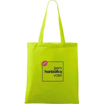 Jsem hanbářka vole ve čtverci - Taška bavlněná - 42 x 38 cm ( Limetková )