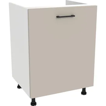 Kuchyňská skříňka Spodní kuchyňská skříňka pod dřez 60 CAPRI, korpus bílý, dvířka Kašmír Mat