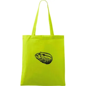 Tužkou kreslený Křeček - Taška bavlněná - 42 x 38 cm ( Limetková )