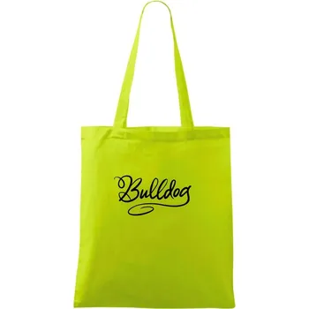 Bulldog - nápis okrasný - Taška bavlněná - 42 x 38 cm ( Limetková )