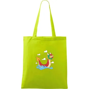 Dračí loď kreslená - Taška bavlněná - 42 x 38 cm ( Limetková )