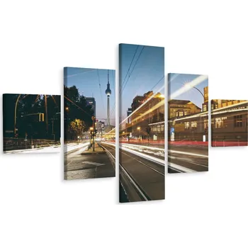 Obraz Obraz 5dílný Berlín Pohled Ulice 3D Efekt 150x90