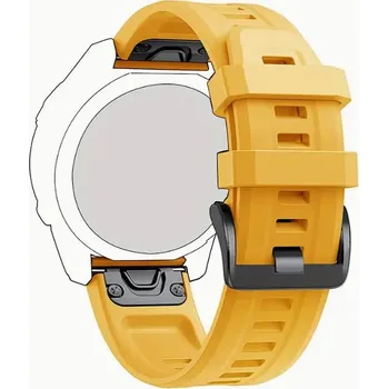 Řemínek na hodinky Žlutý řemínek pro hodinky Garmin Fenix 5X / 6X / 7X / 8 (51 mm) (Silikonový řemínek pro chytré hodinky Garmin Fenix 5X / 6X / 7X / 8 (51 mm) žlutá jednobarevný)