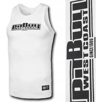 Pánské tílko Pánské tílko Pit Bull Rib Classic Boxing na ramínka - bílé vel. 3XL