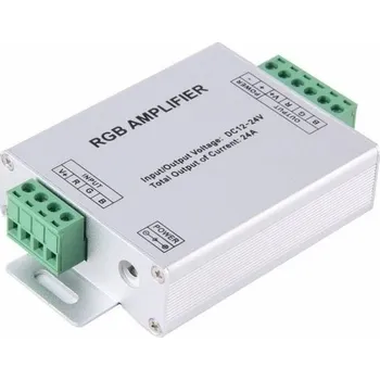 LED páska TRON EFECT MODUL ZESILOVAC PWM POSILOVACÍ RGB MODUL PRO POSÍLENÍ NAPÁJENÍ 12-24VDC MAX 4A