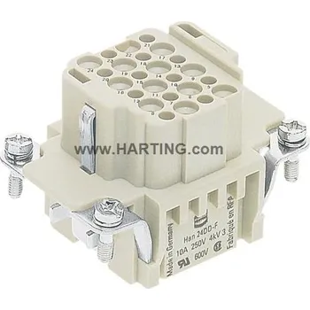 Elektrický konektor AVE VLOŽKA HAN 24DD KRIMPOVACÍ ZÁSUVKA 24+PE 10A 0-14-2,5MM2 09160243101