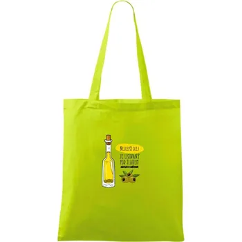 Nejlepší olej je lisovaný pod tlakem - Taška bavlněná - 42 x 38 cm ( Limetková )