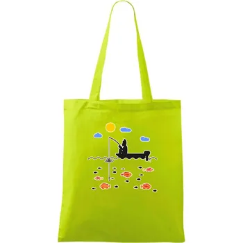 Rybář který má smůlu na loďce - Taška bavlněná - 42 x 38 cm ( Limetková )