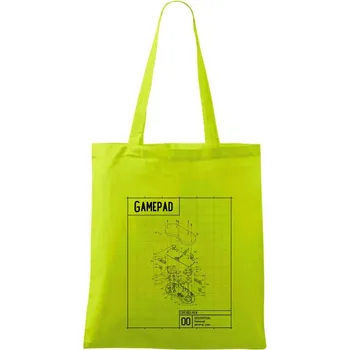 Nákres Gamepad rozebraný - Taška bavlněná - 42 x 38 cm ( Limetková )