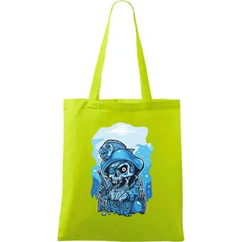 Lebka potápěč poklad - Taška bavlněná - 42 x 38 cm ( Limetková )