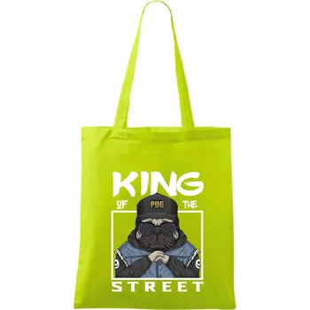 Mops king of street - Taška bavlněná - 42 x 38 cm ( Limetková )