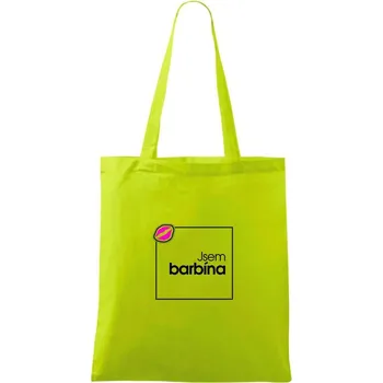 Jsem barbína ve čtverci - Taška bavlněná - 42 x 38 cm ( Limetková )