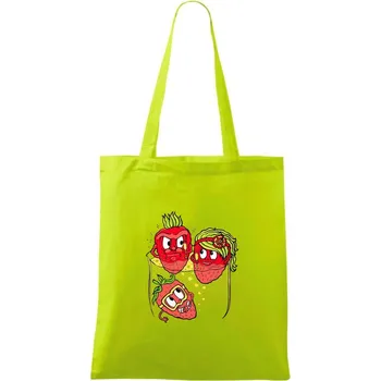 Jahody v šampaňském (Pecka design) - Taška bavlněná - 42 x 38 cm ( Limetková )