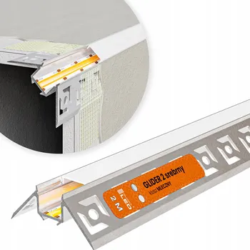 LED lišta LED Hliníkový Profil Pro Sádrokartonové Desky Zapuštěný Rohový 2m