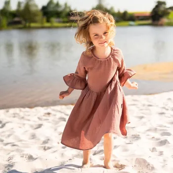 Dámské šaty Dětské mušelínové šaty / tmavě pudrové Velikost: 80/86