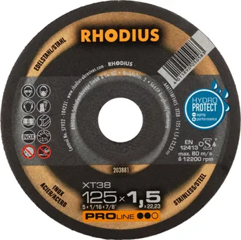 Brusný kotouč RHO KOTOUČ ŘEZNÝ XT38 NA NEREZ 125X1,5X22,23 203881