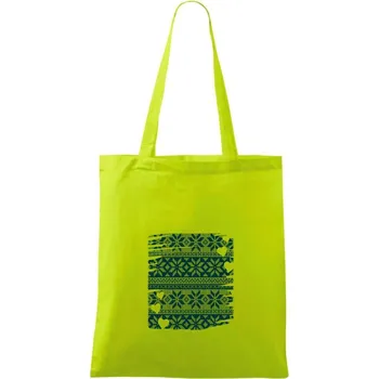 Vánoční vzor v rámečku - Taška bavlněná - 42 x 38 cm ( Limetková )