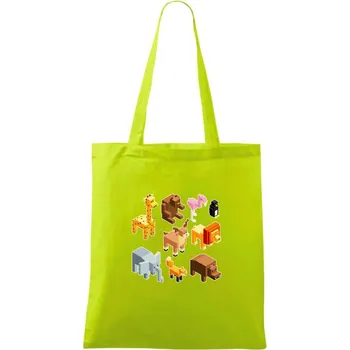 3D zvířátka - Taška bavlněná - 42 x 38 cm ( Limetková )