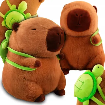 plyšák KAPYBARA PLYŠOVÁ HRAČKA S BATOHEM S ŽELVOU, PLYŠOVÝ DÁREK KE DNI CHLAPCŮ