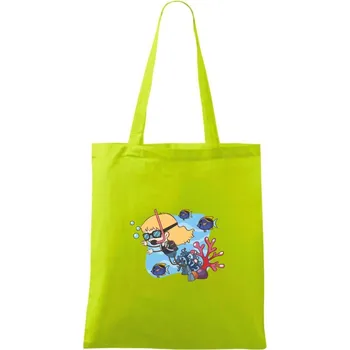 Potápka holka - Taška bavlněná - 42 x 38 cm ( Limetková )