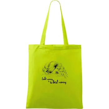 Late morning is the best morning - Taška bavlněná - 42 x 38 cm ( Limetková )