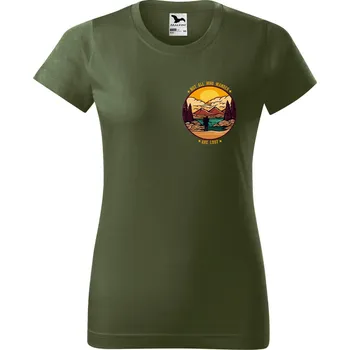 Dámské oblečení DOBRÝ TRIKO Dámské tričko s potiskem Wander Barva: Khaki, Velikost: M