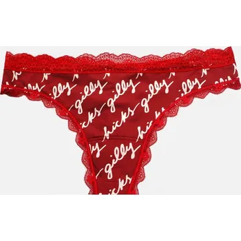 Kalhotky GILLY HICKS ČERVENÉ KALHOTKY S LOGEM A KRAJKOU (XS)