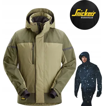 Zateplená bunda s kapucí AllroundWork Snickers 1112 Khaki Velikost XXL