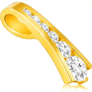 Přívěsek Přívěsek z 14K zlata - rozcházející se linie zdobené řadou zirkonů uprostřed