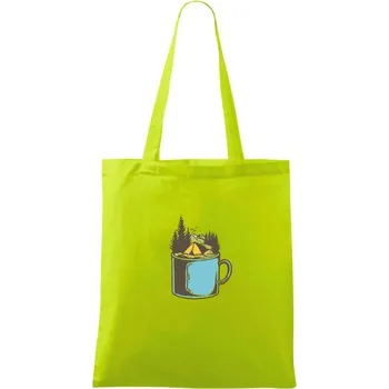 Hrnek plný dobrodružství - Taška bavlněná - 42 x 38 cm ( Limetková )