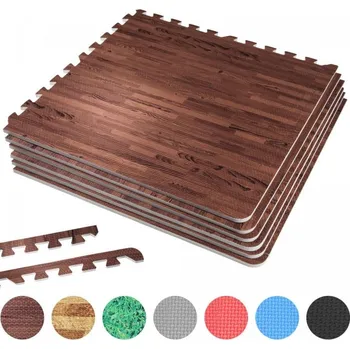 podložka na cvičení Gorilla Sports Sada ochranných podložek s koncovkami, hnědá