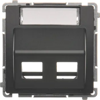 SIMON BASIC KRYT ZÁSUVKY PC 2-NÁS. (PRO PRVKY KEYSTONE), GRAFIT BMGKS2P.01/28