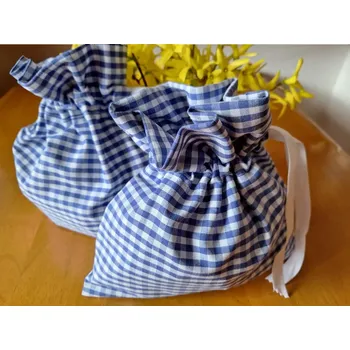 Pytlík kanafas modrá kostka