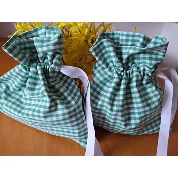 Pytlík kanafas zelená kostka