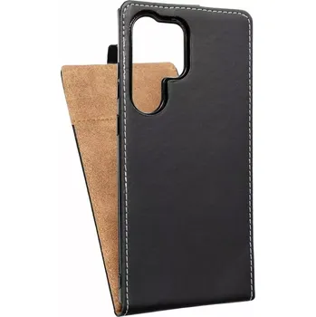 Pouzdro na mobilní telefon Vertikální flipové pouzdro Coolcase Flexi Fresh pro Samsung Galaxy S23 Ultra Černé (Flipové vertikální vyklápěcí pouzdro na mobilní telefon Samsung Galaxy S23 Ultra)