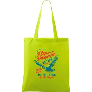 Fly Your Dream - Taška bavlněná - 42 x 38 cm ( Limetková )