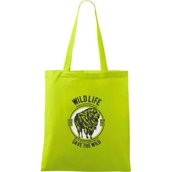 Wild Life - Taška bavlněná - 42 x 38 cm ( Limetková )