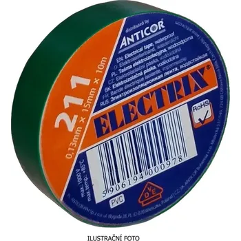 Prodlužovací kabel Izolační páska PVC ANTICOR 211 ELECTRIX 19x10 zelená