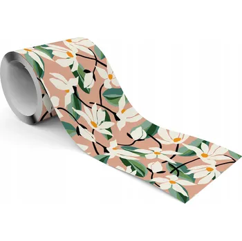 Fototapeta Dekorativní Bordura Na Tapety EXOTICKÉ Bílé KVĚTY Listy Rostliny