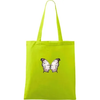 Motýl růžovobílý - Taška bavlněná - 42 x 38 cm ( Limetková )