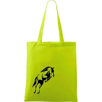 Kůň na zadních - Taška bavlněná - 42 x 38 cm ( Limetková )
