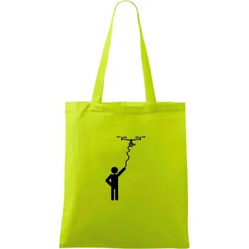 Dron na kabelu - Taška bavlněná - 42 x 38 cm ( Limetková )