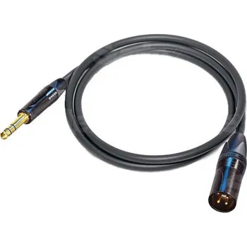 Audio kabel Infinitek L-2T2S mikrofónní 6,0mm, XLR (M) / JACK TRS 6,3mm 0,3m, BLK