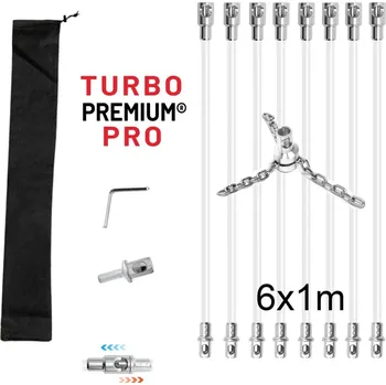Čistič komínů Rotační kartáč na čištění komína s řetězovou hlavou TURBO Premium® PRO - 6m