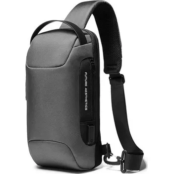 BANGE batoh přes rameno s USB + zámek Rambo Šedý 7L Bange BG22085s2