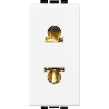 Elektrická zásuvka LEG BTICINO LIVING LIGHT N4125S ZÁSUVKA 2P+T EU-AM.N. BÍLÁ 1M