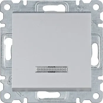 vypínač HAG LUMINA WL0212 SPÍNAČ 1-PÓL. ŘAZ. 1 S PODSVĚTLENÍM STŘÍBRNÁ MAT