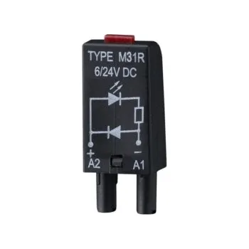 Relé TELE MODUL M31R LED+DIODA 6-24VDC (+A2) PRO RELÉOVOU PATICI ŘADY RA, RM (ES15..), RP (ES50..) 180262